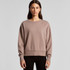 A relaxed-fit women's jumper in a soft taupe colour. It has a simple design and features a logo on it.
