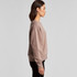 A light brown jumper with a relaxed fit, featuring long sleeves and a round neckline. It has a minimalistic design.