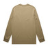 A long sleeve t-shirt in a khaki colour with a plain back and fitted cuffs. Includes a logo.