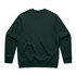 A dark green jumper with a plain back and long sleeves, featuring a logo.