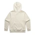 A cream-coloured hoodie with a hood, featuring a plain design and back view. It has a logo on the back.