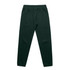 Dark green track pants with an elastic waistband and tapered legs, featuring a logo.