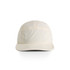 A cream-coloured nylon cap with a structured shape and a logo on the front.