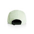 A light green nylon cap with a black adjustable strap at the back and a logo on the side.