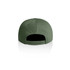 A green cap featuring a smooth finish and an adjustable strap at the back. Includes a logo.