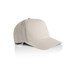 A beige cap with a curved brim and branding on the front, featuring a classic cap design.