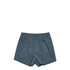 Boxers in a soft, muted blue colour, featuring a logo on the waistband.