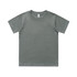 A grey kids' classic T-shirt featuring a round neckline and short sleeves, with a label inside the collar.