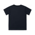 A black youth classic tee shirt featuring a plain design and a logo on the back.