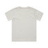 A light grey, short-sleeved kids' T-shirt with a plain back and a small logo on the side.