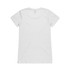 A plain white women's t-shirt featuring a standard crew neckline and short sleeves, with an unadorned back.