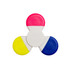 A Spinner Highlighter featuring pink, yellow, and blue highlighting ends, with a white body and a logo.