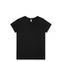 A black V-neck T-shirt featuring a classic cut and a logo on the label.