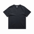 A dark grey, heavy faded t-shirt with a classic crew neck and short sleeves. It features a logo on the label.