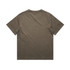 A heavy faded t-shirt in olive green with short sleeves and a relaxed fit. It features a logo on the back.