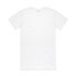 A plain white T-shirt with a regular fit and no visible designs or logos on the back.