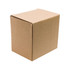 A brown cardboard box with flaps, square-shaped and unmarked, suitable for packaging and storage.