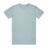 A light blue basic t-shirt with a round neck, short sleeves, and a branding label inside.