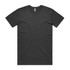 A plain dark grey T-shirt with a round neck and short sleeves. It features a logo at the neck area.