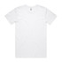 A white basic tee with a crew neckline and short sleeves, featuring a small logo label.