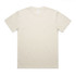 An oversized cream T-shirt made from a cotton blend, featuring a simple design with a brand logo.