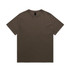 A solid brown heavy faded t-shirt with a classic crew neckline and short sleeves. It has a logo tag.