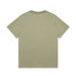 A faded green T-shirt with a plain back. The shirt has short sleeves and a relaxed fit, featuring a logo.