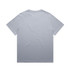 A grey faded t-shirt with a plain back, featuring a soft texture and a relaxed fit.