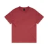 A heavy faded tee in a deep red colour, featuring a round neck and short sleeves, with a logo on the label.