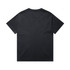 A plain black T-shirt, featuring a relaxed fit and a simple design. It includes a logo on the label.