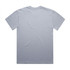 A heavy faded tee in light grey, featuring a simple design and a logo on the back.