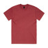 A heavy faded tee in a muted red colour, featuring a standard crew neck and short sleeves. The shirt has a logo.