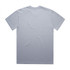 A grey heavy faded t-shirt with a simple round neck and short sleeves, featuring a plain back view.