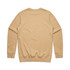 A beige premium crew sweatshirt with long sleeves and a round neckline. It has a plain back without any branding. A beige premium crew sweatshirt with long sleeves and a round neckline. It has a plain back without any branding.