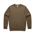 A brown jumper with long sleeves and a crew neck, featuring a brand logo. A brown jumper with long sleeves and a crew neck, featuring a brand logo.
