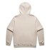 A beige hoodie featuring a hood and long sleeves. It has a plain back design and includes a logo.