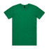 A green unisex T-shirt with a classic crew neck and short sleeves, featuring a logo on the label.
