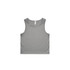 A grey active crop tank top with a simple design and a logo on the label.