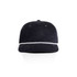 A navy corduroy cap with a white rope detailing across the front and a curved brim. It features a logo tag.