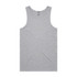 A grey singlet with a simple design, featuring a logo at the neckline. Ideal for casual wear.