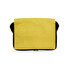 A yellow zippered pouch with a smooth texture, featuring a black zipper closure.