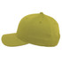 A classic five-panel cap in a vibrant olive green colour, featuring a rounded crown and a curved brim.