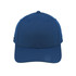 A blue UFlex Classic 5 Panel Cap featuring a curved brim and a logo on the side.