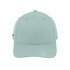 A mint green UFlex Classic 5 Panel Cap featuring a curved brim and a logo on the side.