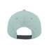 A light green 5-panel cap with a black adjustable strap at the back and two ventilation holes.