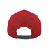 A red Classic 5 Panel Cap featuring a flat visor and an adjustable strap at the back. Includes a logo on the side.