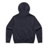 A navy hoodie with a solid colour and a large hood, featuring a branded logo on the front.