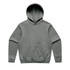 A grey hoodie with a front pocket and a hood. The product includes a logo or branding.