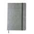 A5 textured PU notebook in grey with a black elastic band closure and a pen holder.