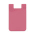 A pink mobile phone wallet with a smooth finish and a wave design. It features an opening at the top for attachment.
